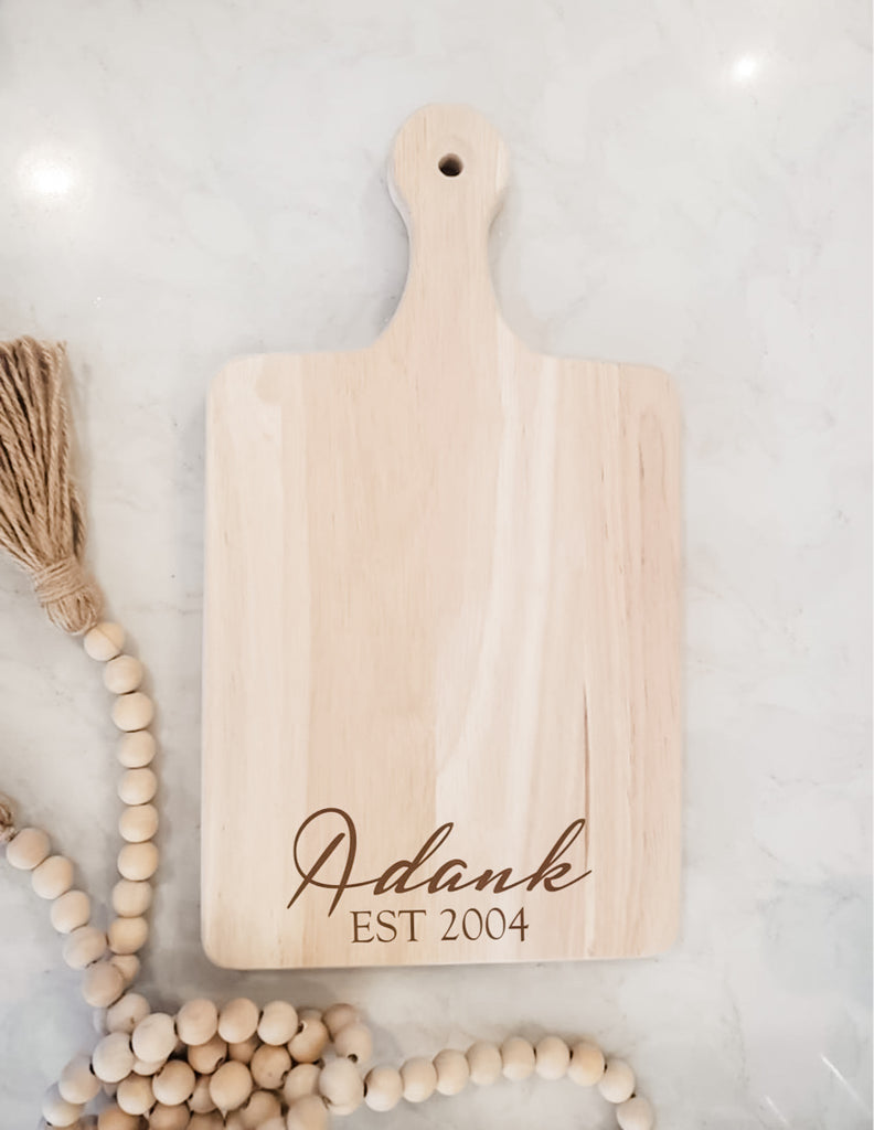Personalized and Engraved Cutting Board “Name and Est”