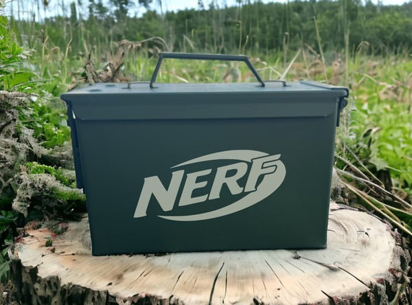 Nerf Custom Engraved Ammo Can 50 Cal.| Military style | Gift for dad, granddad, son, husband | Groomsmen gift | Personalized storage