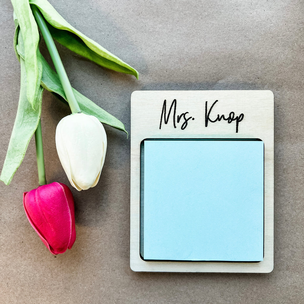 Personalized and Engraved Post It Holder