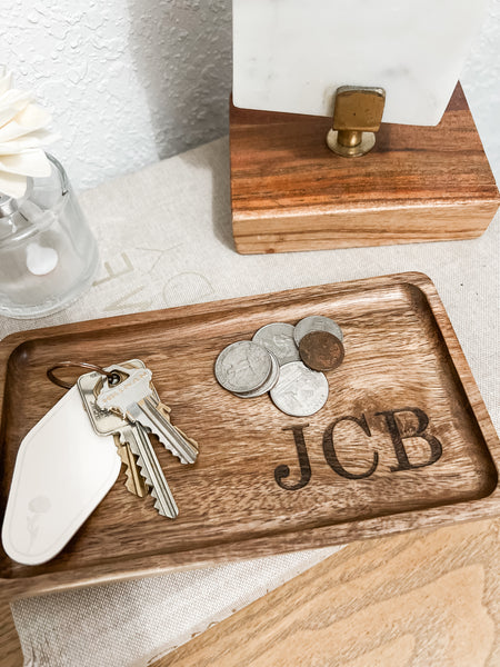 Personalized and Engraved Initial Catchall Tray