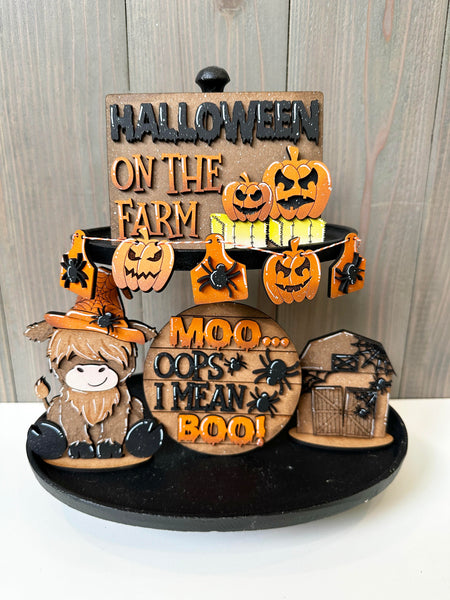 Halloween on the Farm Themed Tiered Tray Kit {unfinished}
