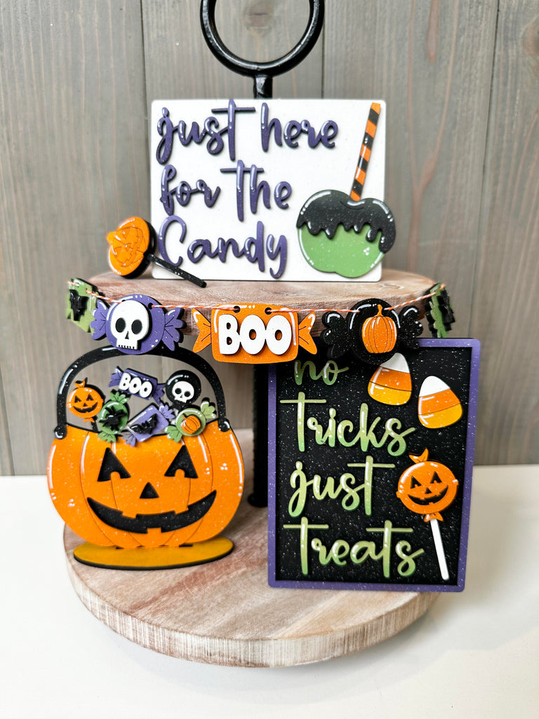 Halloween Candy Themed Tiered Tray Kit {unfinished}