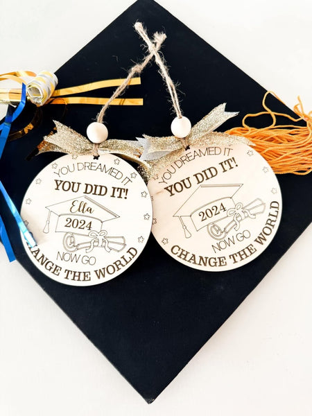 “You Did It” Personalized Tag Charm Ornament