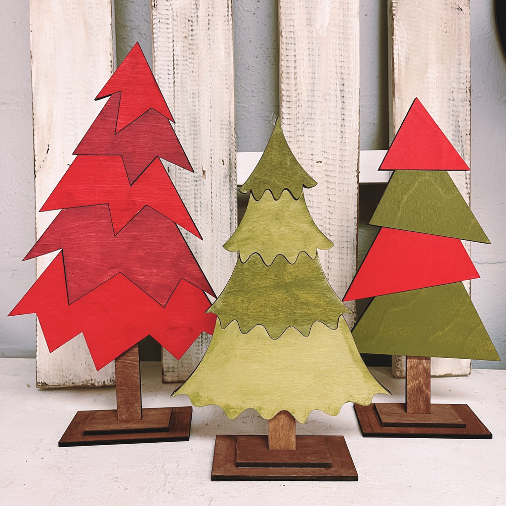 Tree Trio Shelf Sitters Set Kit {unfinished}