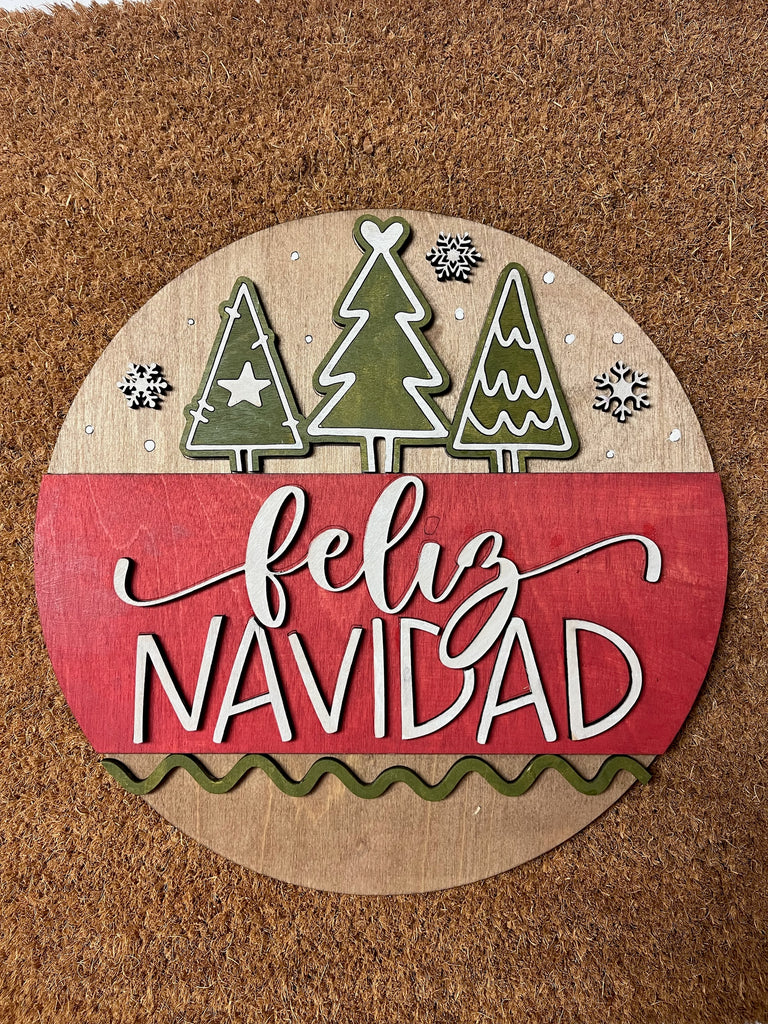Feliz Navidad Door Hanger Kit {unfinished}