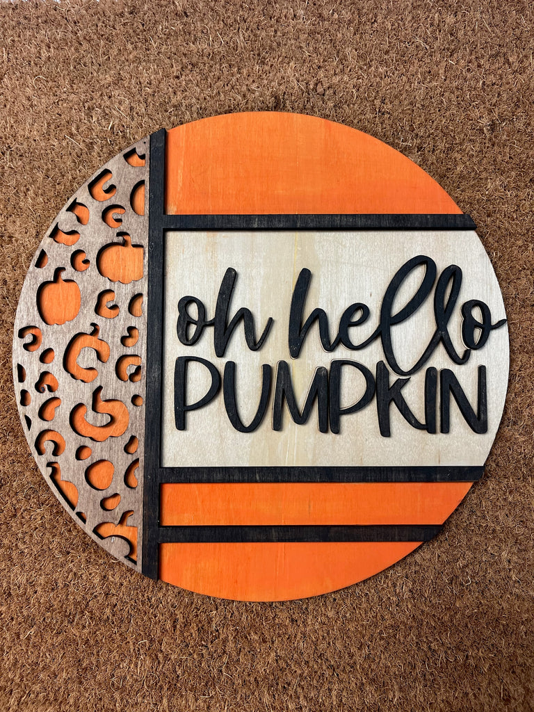 Hello Pumpkin Door Hanger Kit {unfinished}
