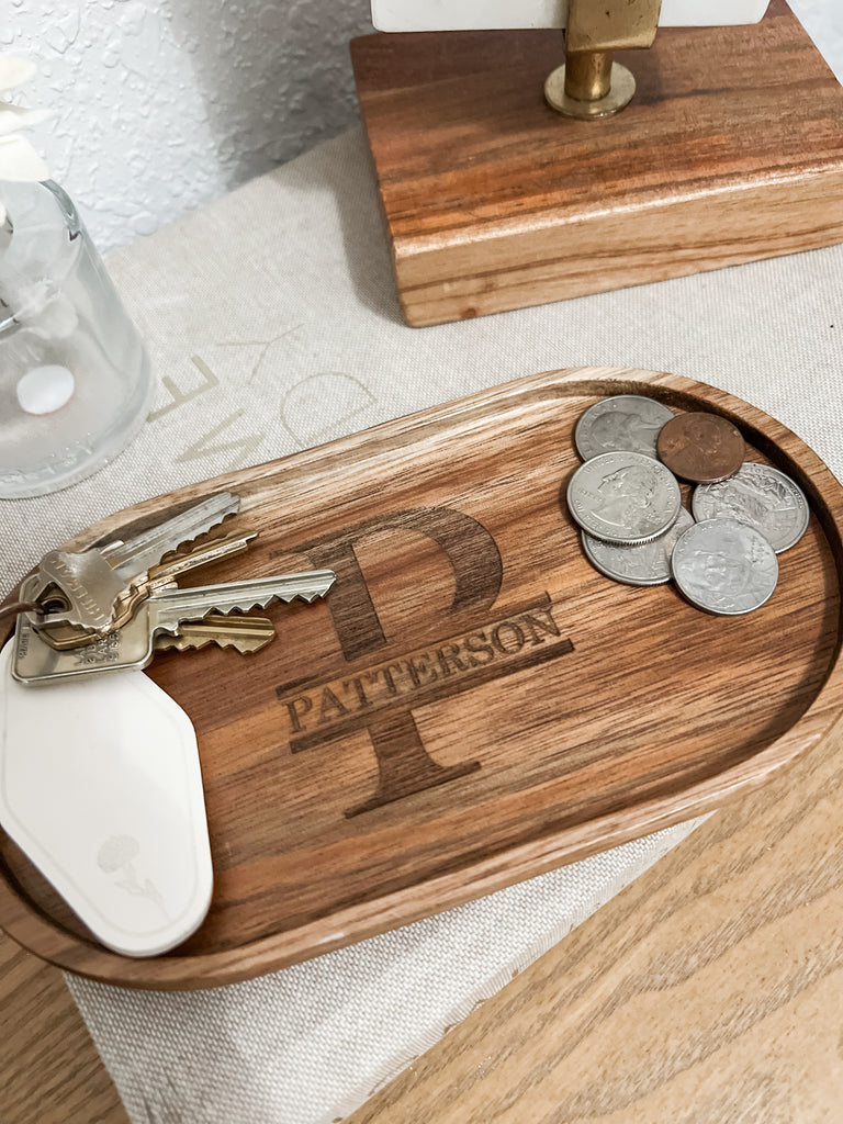 Personalized and Engraved Last Name Catchall Tray