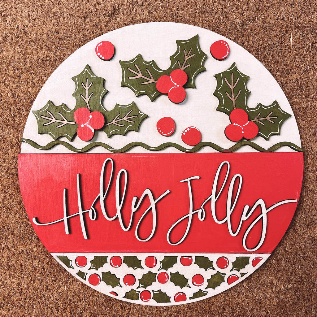 Holly Jolly Door Hanger Kit {unfinished}