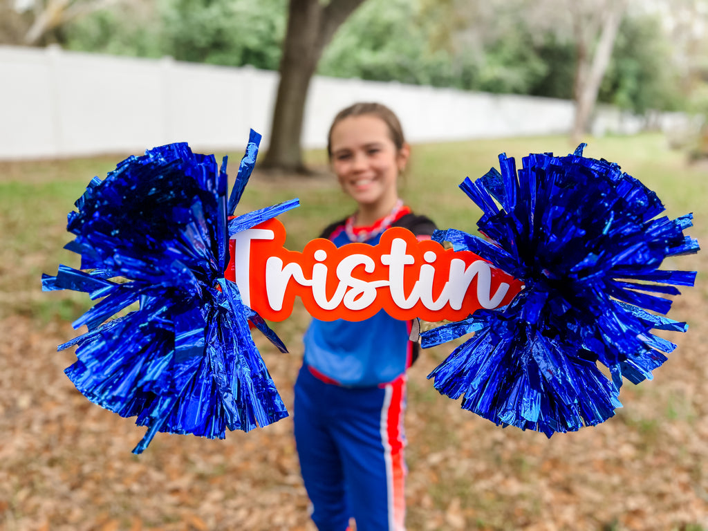 Custom Cheer Stick with Pom Poms