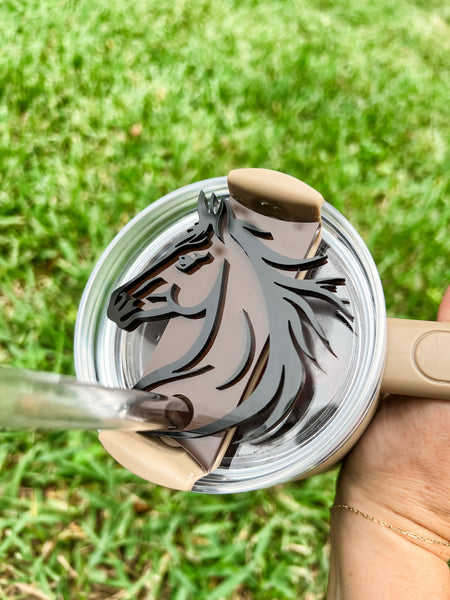 40oz/30oz 3D Horse Acrylic Stanley 2.0 Tumbler Topper/Tag