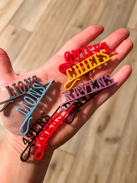 Acrylic Team Drink Tag Charms (49ers, Chiefs, Ravens or Lions)