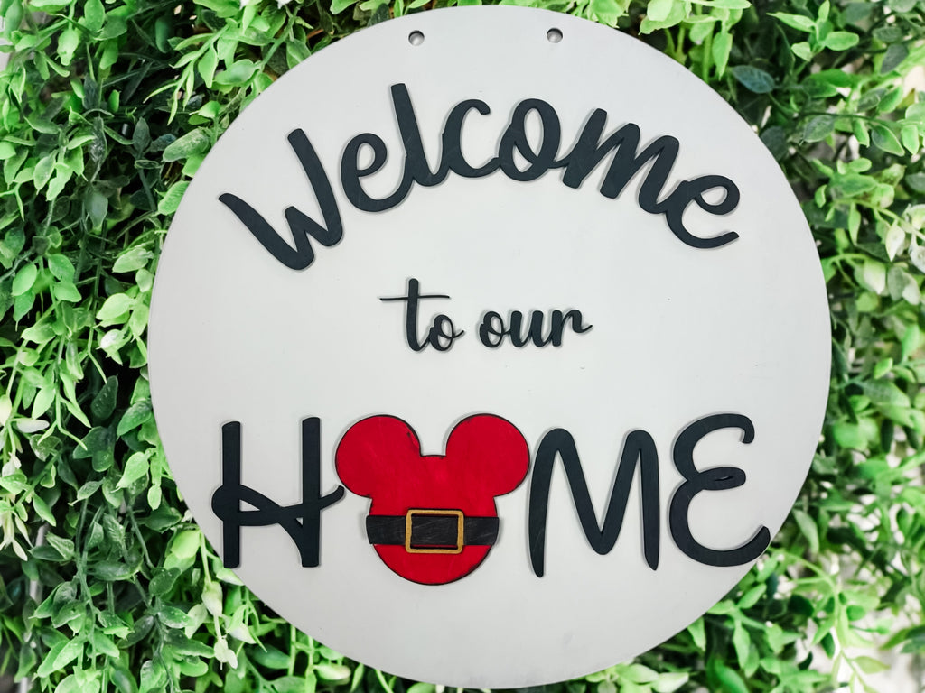 Interchangeable “Welcome to our home” MOUSE EDITION Door Hanger Kit