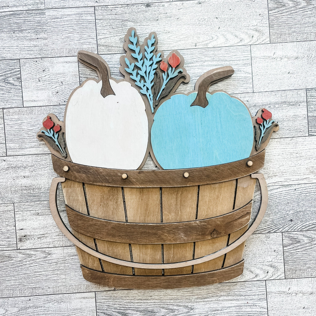 Basket with Pumpkins Door Hanger Kit {unfinished}