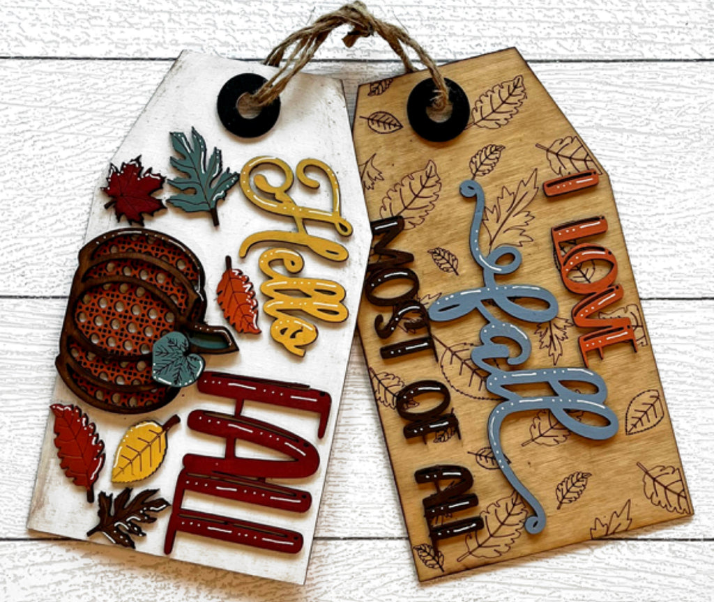 Hello Fall Door Tags Kit {unfinished}