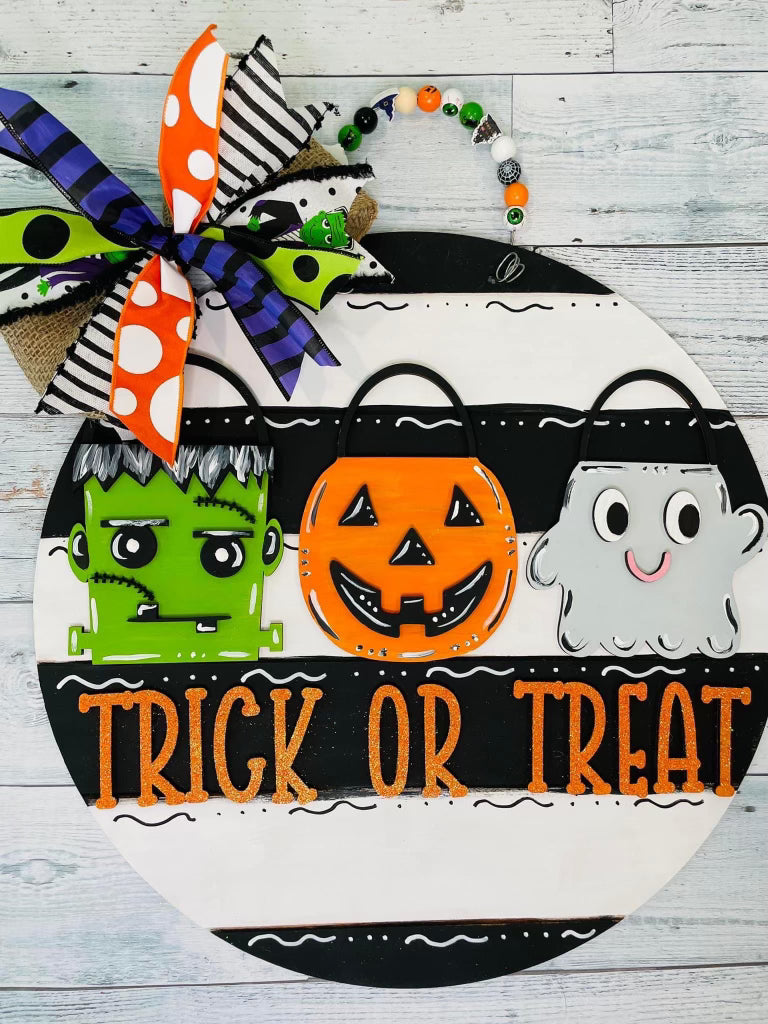 Trick or Treat Stripe Door Hanger Kit {unfinished}