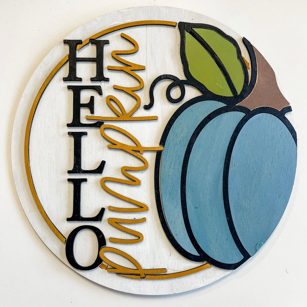 Hello Pumpkin Door Hanger Kit {unfinished}