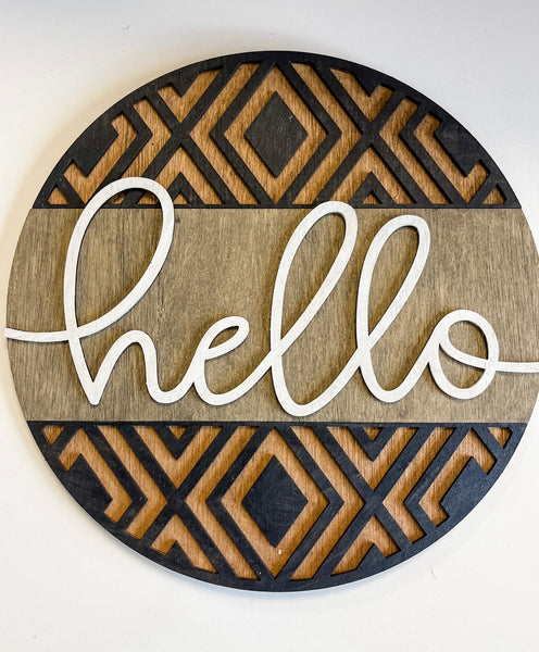 Hello Geometric Door Hanger Kit {unfinished}