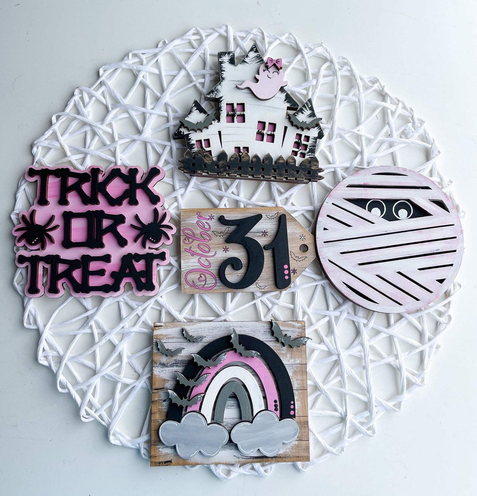 Trick or Treat Mummy Themed Tiered Tray Kit {unfinished}