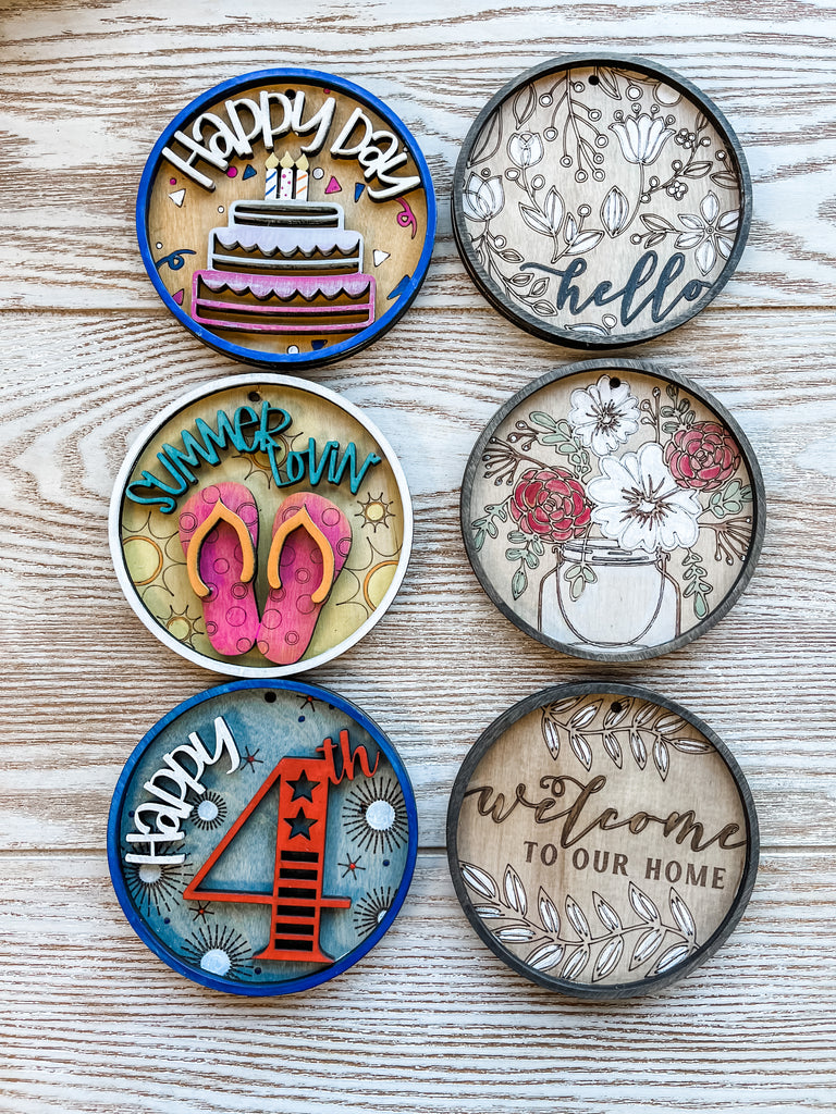 ADD-ON round signs for Mini Post {unfinished}
