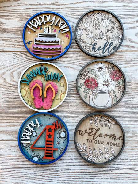 ADD-ON round signs for Mini Post {unfinished}