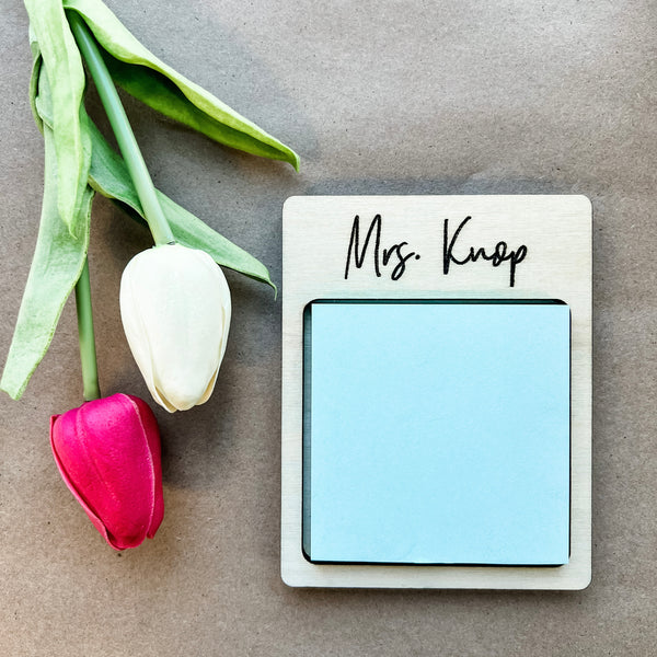 Personalized and Engraved Post It Holder