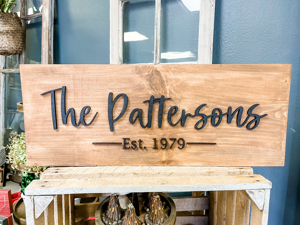 Family Established 3D Sign Kit {unfinished}