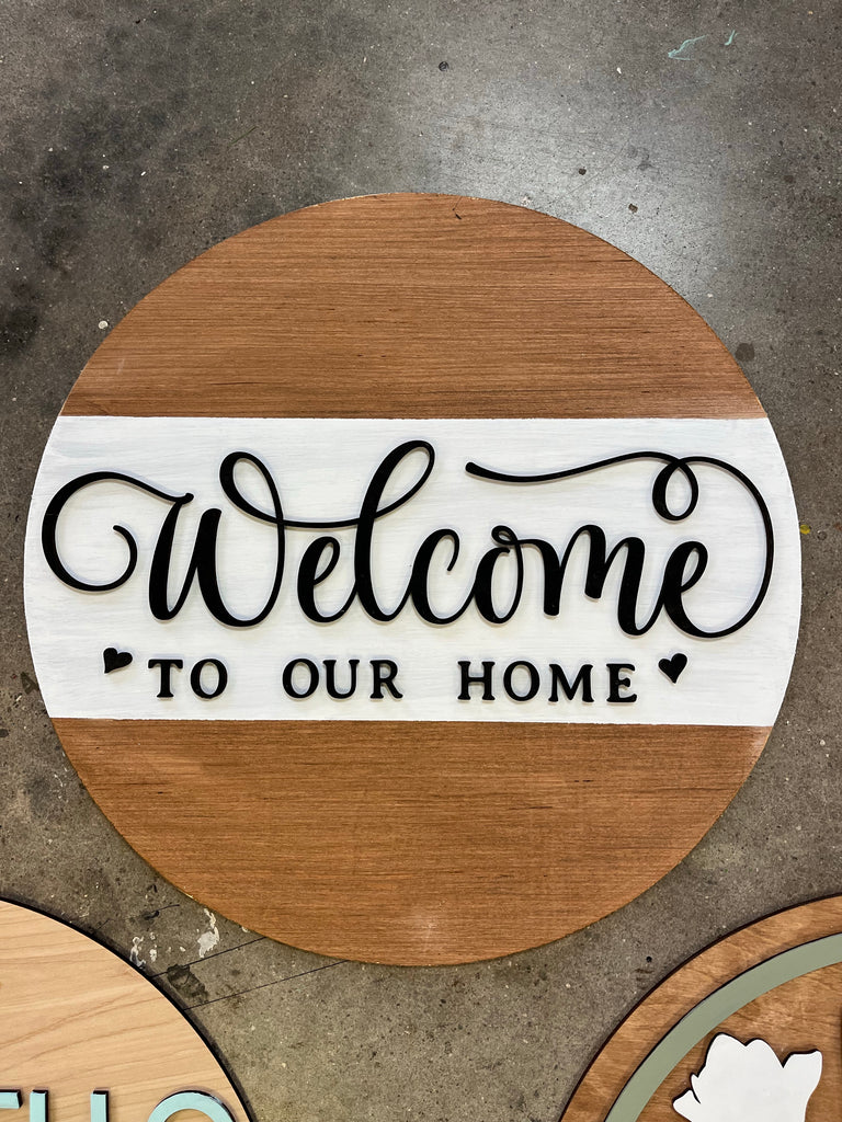 Welcome to our home Door Hanger Kit {unfinished}