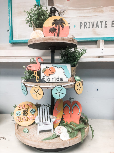 Florida Themed Tiered Tray Kit {unfinished}