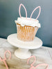 Acrylic Bunny Ears Cupcake Toppers (set of 6)o