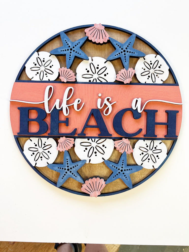 Life is a Beach Door Hanger Kit {unfinished}