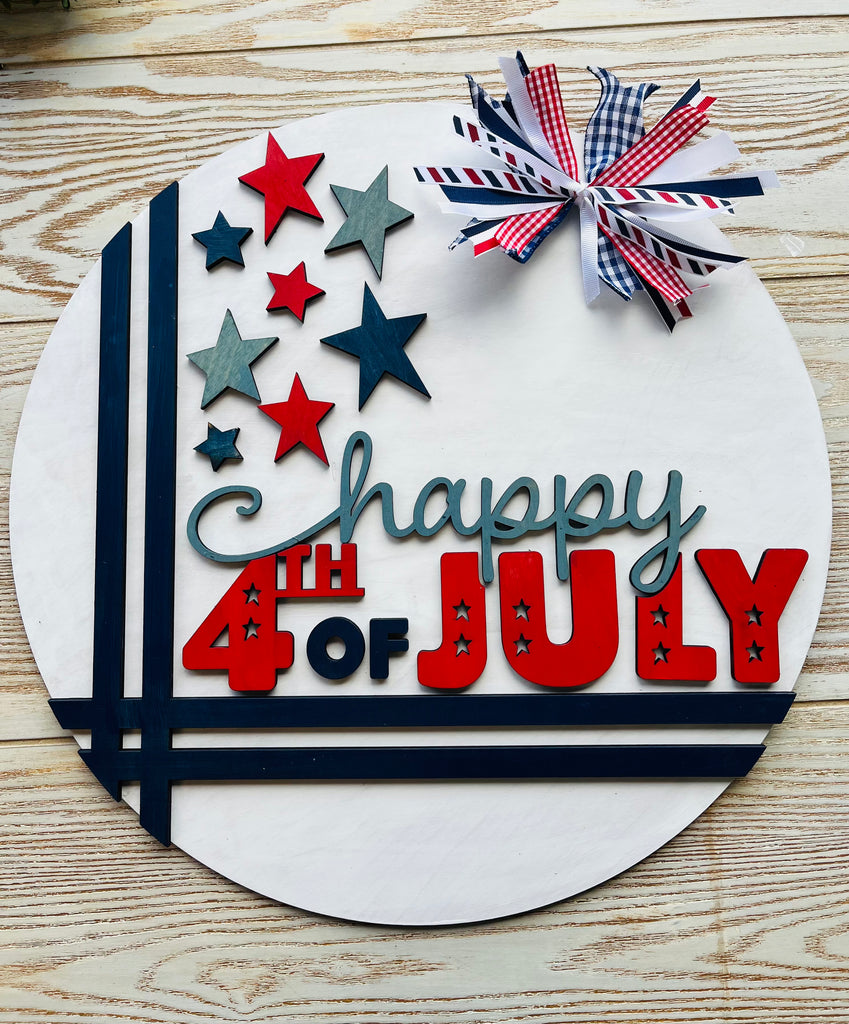 Happy 4th of July Door Hanger Kit {unfinished}