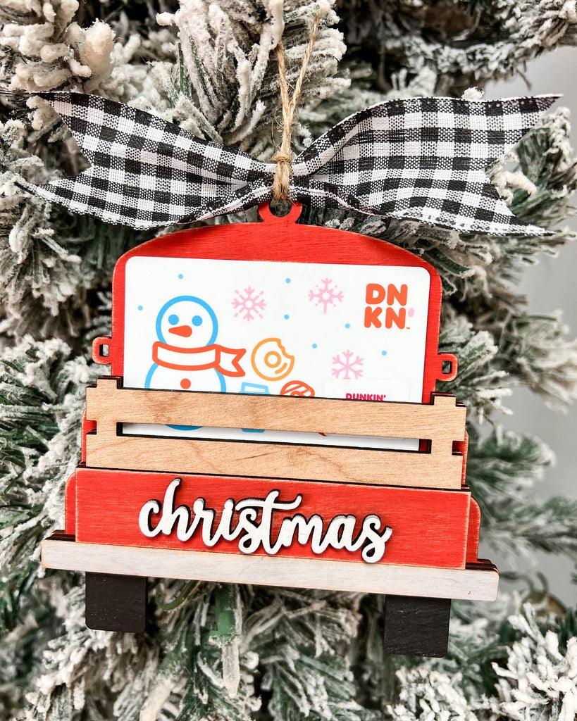 Red Truck Gift Card Holder Ornament